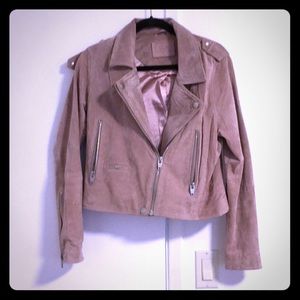 NWOT SL8 dusty pink suede moto jacket